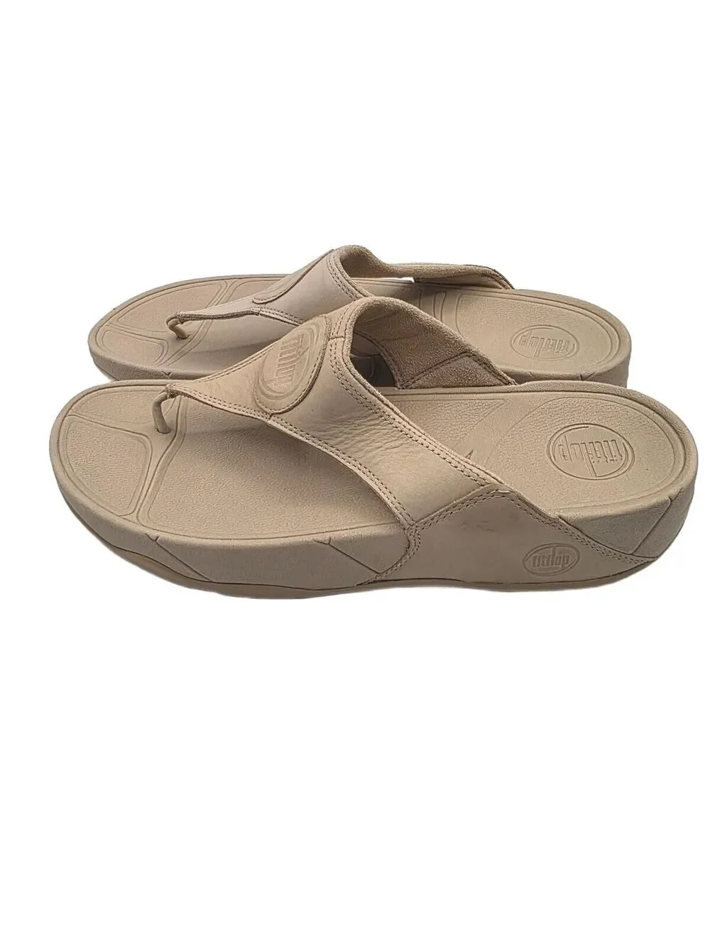 FitFlop Womens Walkstar Sandals Wedge Sole Size 10 Comfort Cushioned Tan Beige
